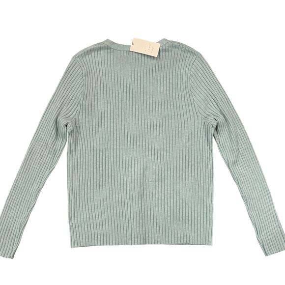 NWT A New Day Women's Seafoam Green Ribbed Lightweight Cardigan Sweater - XXL - Picture 3 of 8